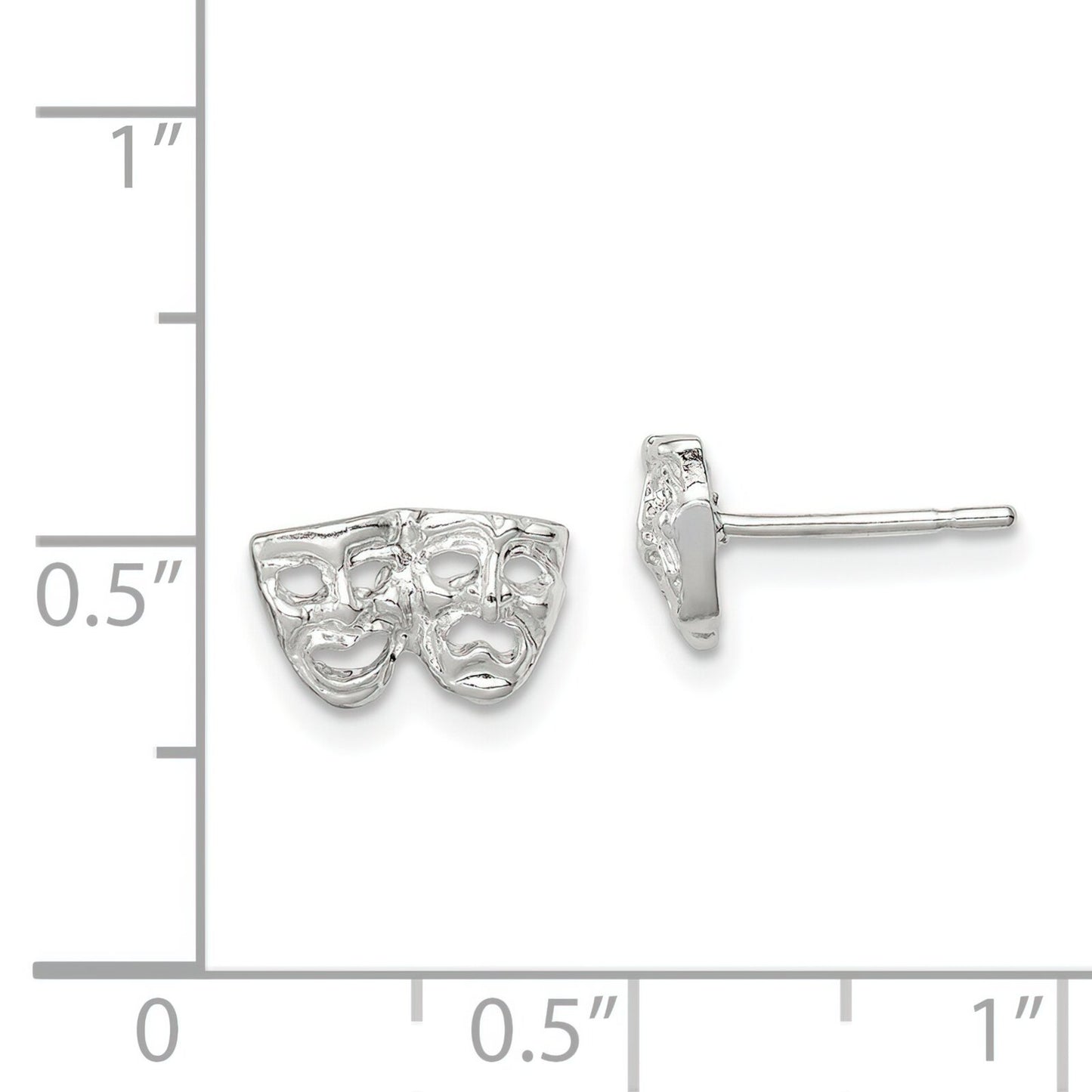 Sterling Silver Comedy & Tragedy Stud Earrings