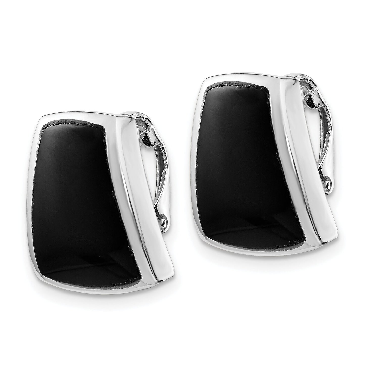 Sterling Silver Onyx Clip On Earrings Jewelry