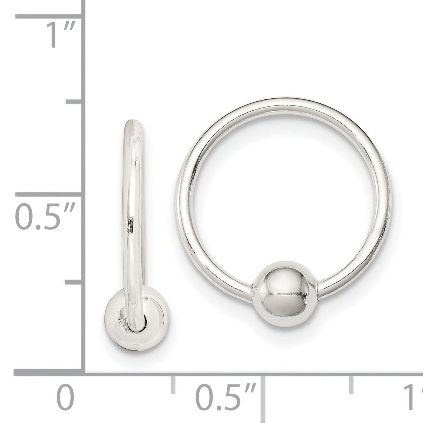 Sterling Silver Ball Hoop Earrings Ear Jewelry