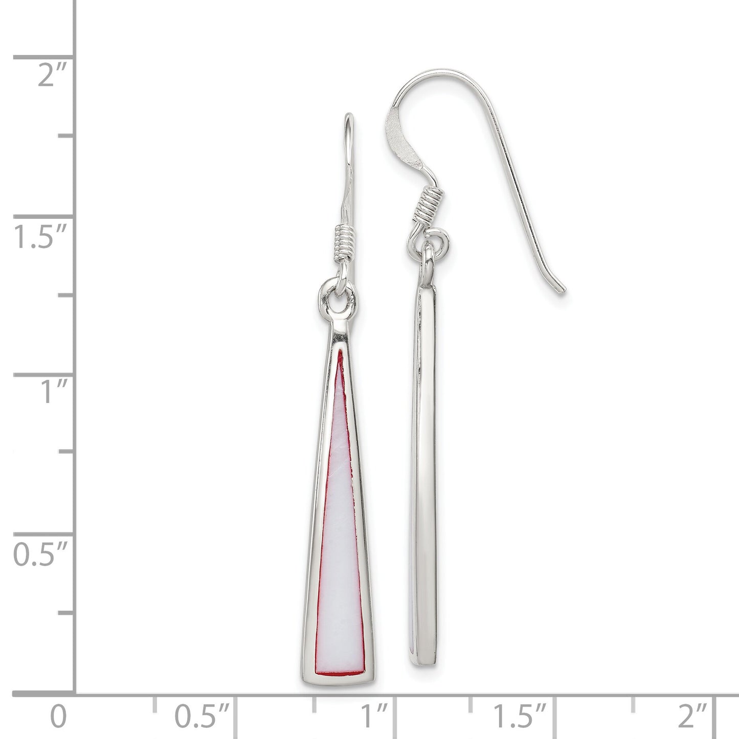 Sterling Silver Pink Shell Dangle Earrings Jewelry