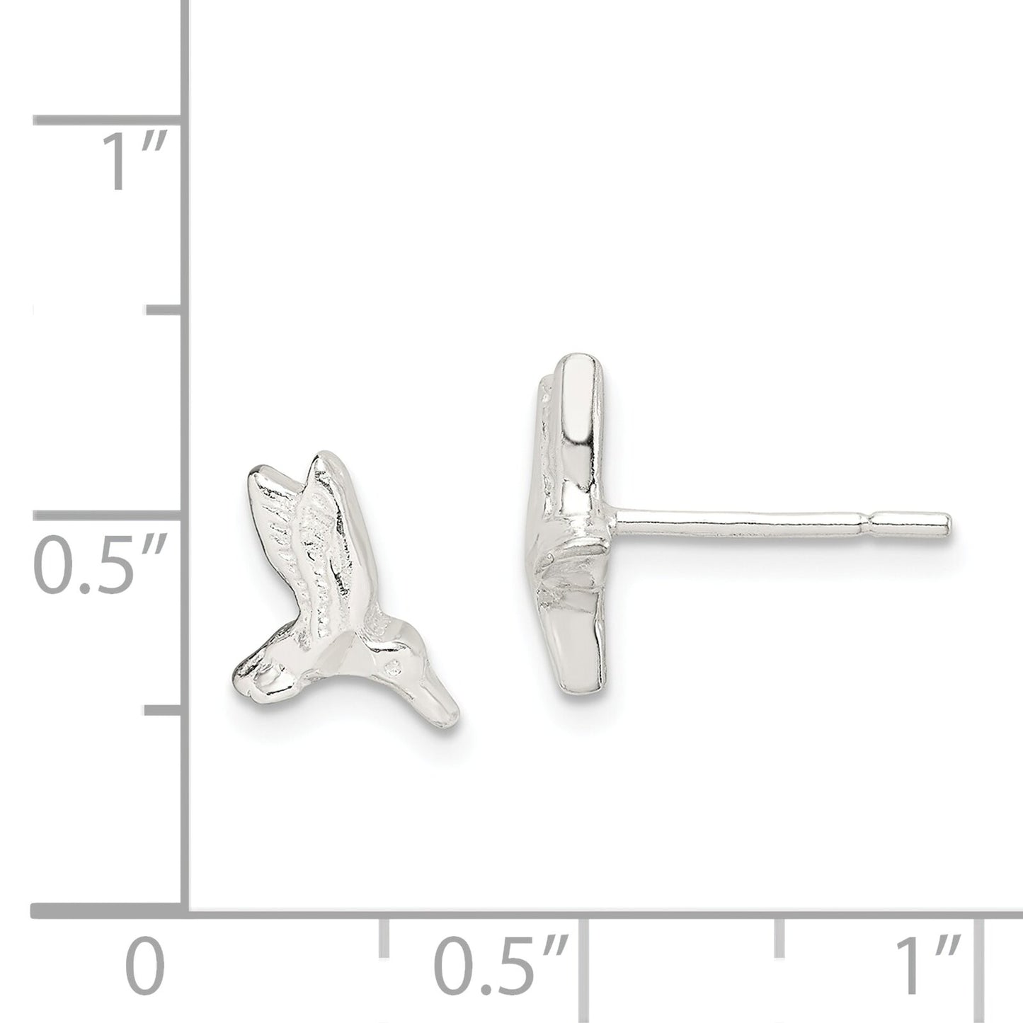 Sterling Silver Hummingbird Stud Earrings Jewelry
