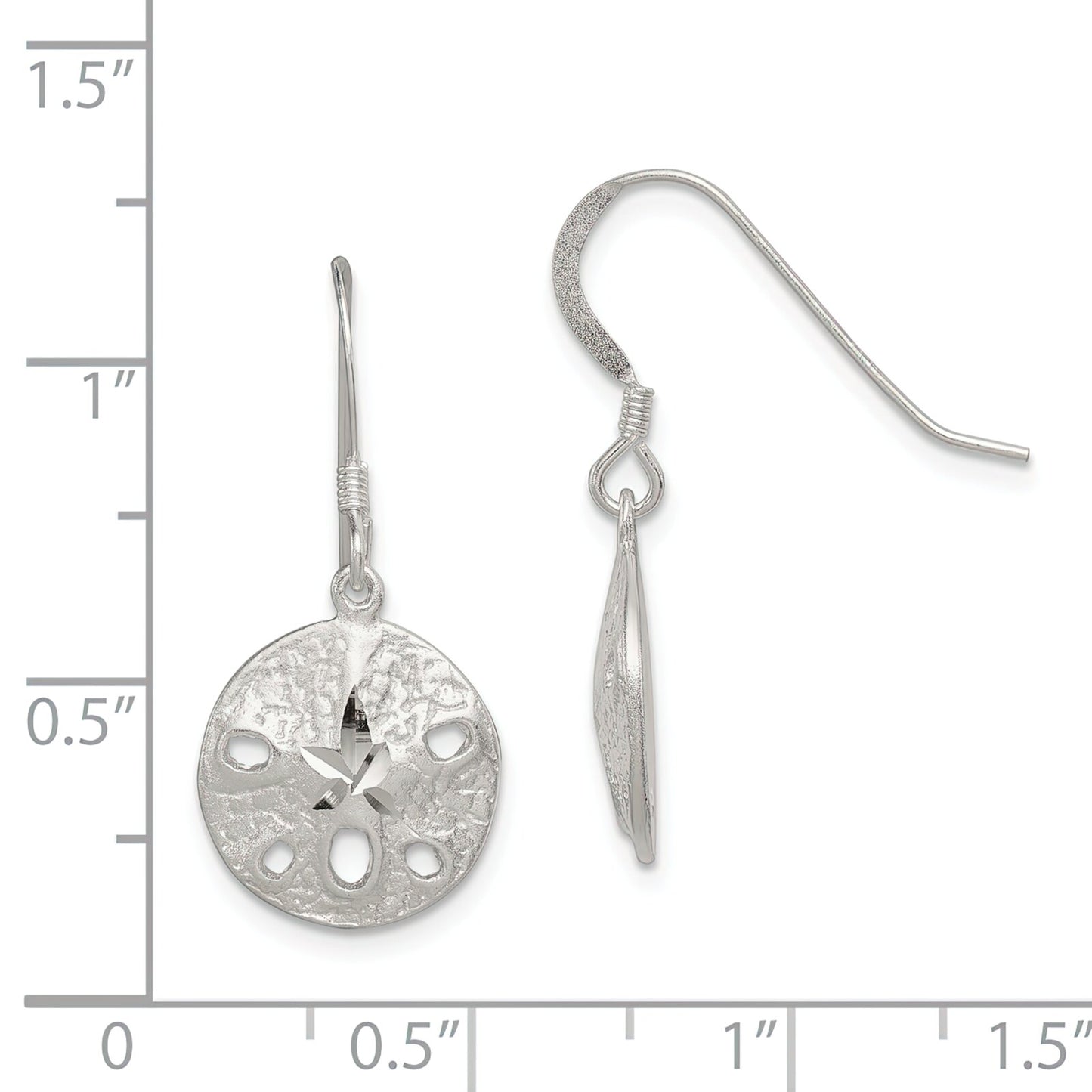 Sterling Silver Sand Dollar Earrings Ear Jewelry