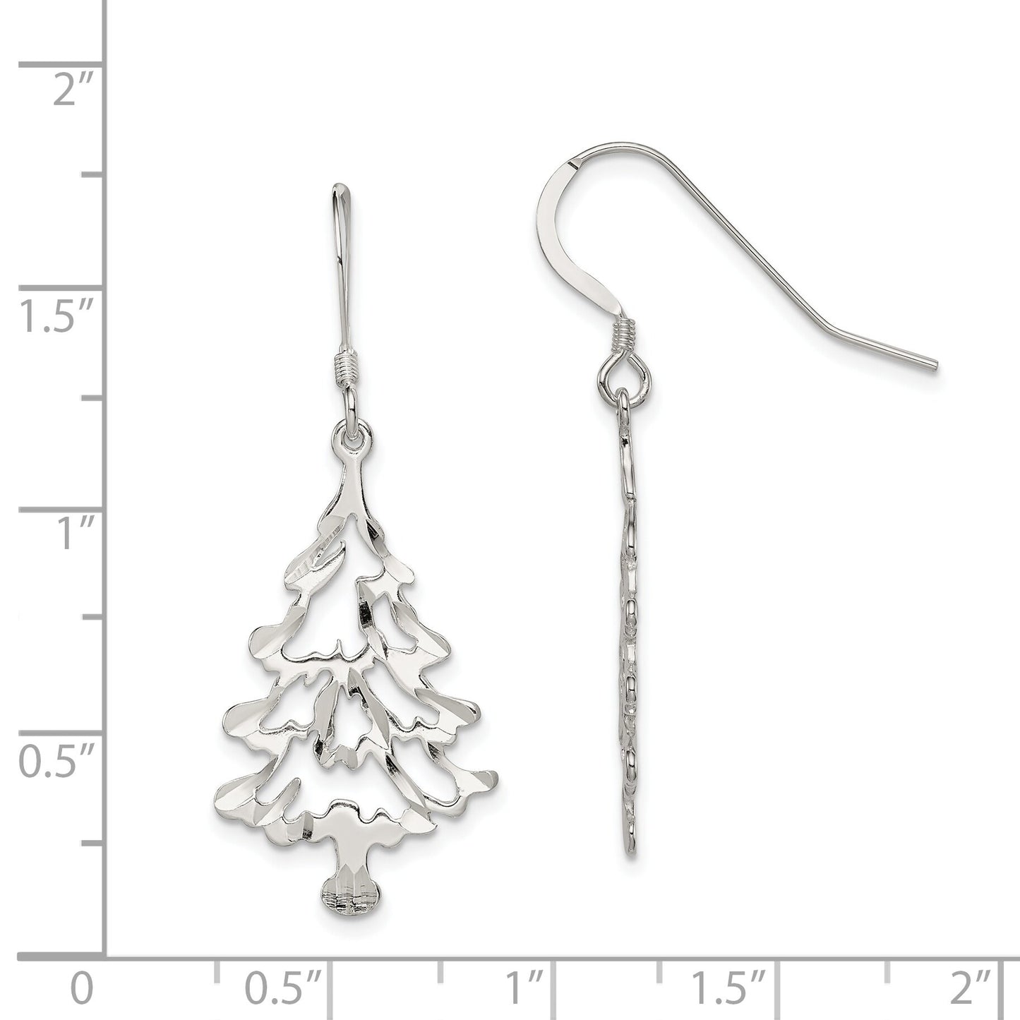 Sterling Silver Christmas Tree Earrings Jewelry