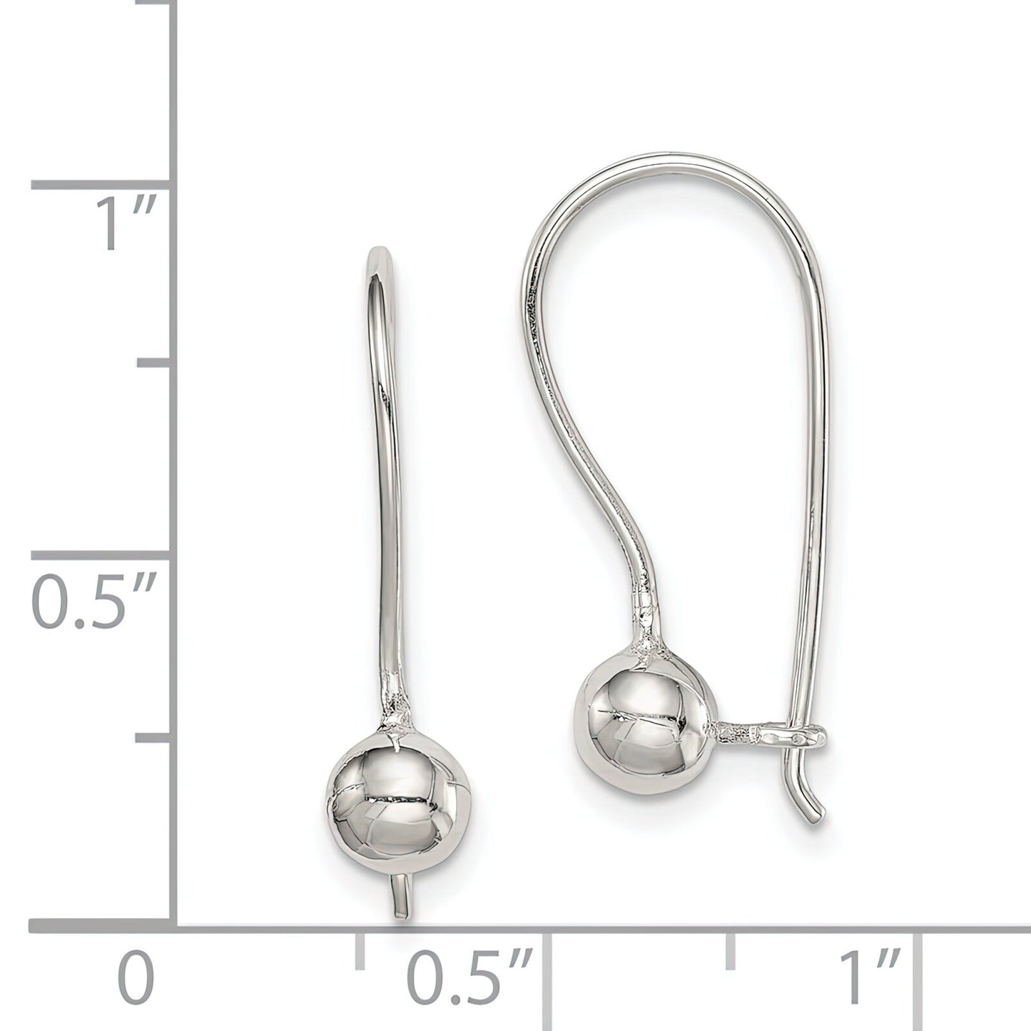 Sterling Silver Ball Kidney Wire Earrings 5mm