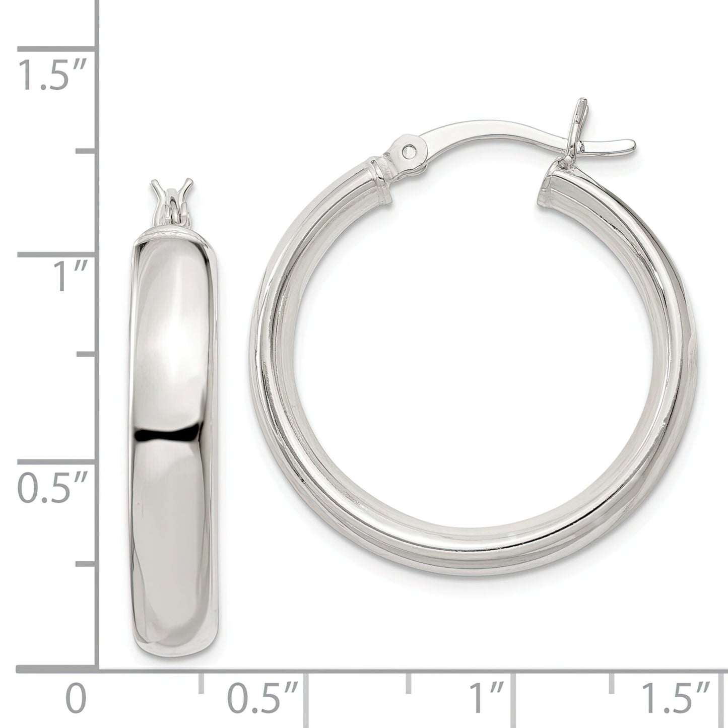 Sterling Silver Large Hoop Earrings Jewelry 29mm