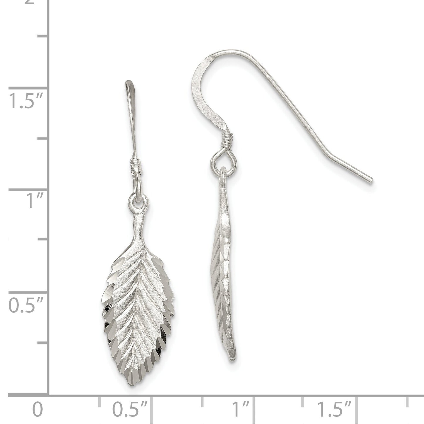 Sterling Silver Leaf Dangle Earrings Ear Jewelry