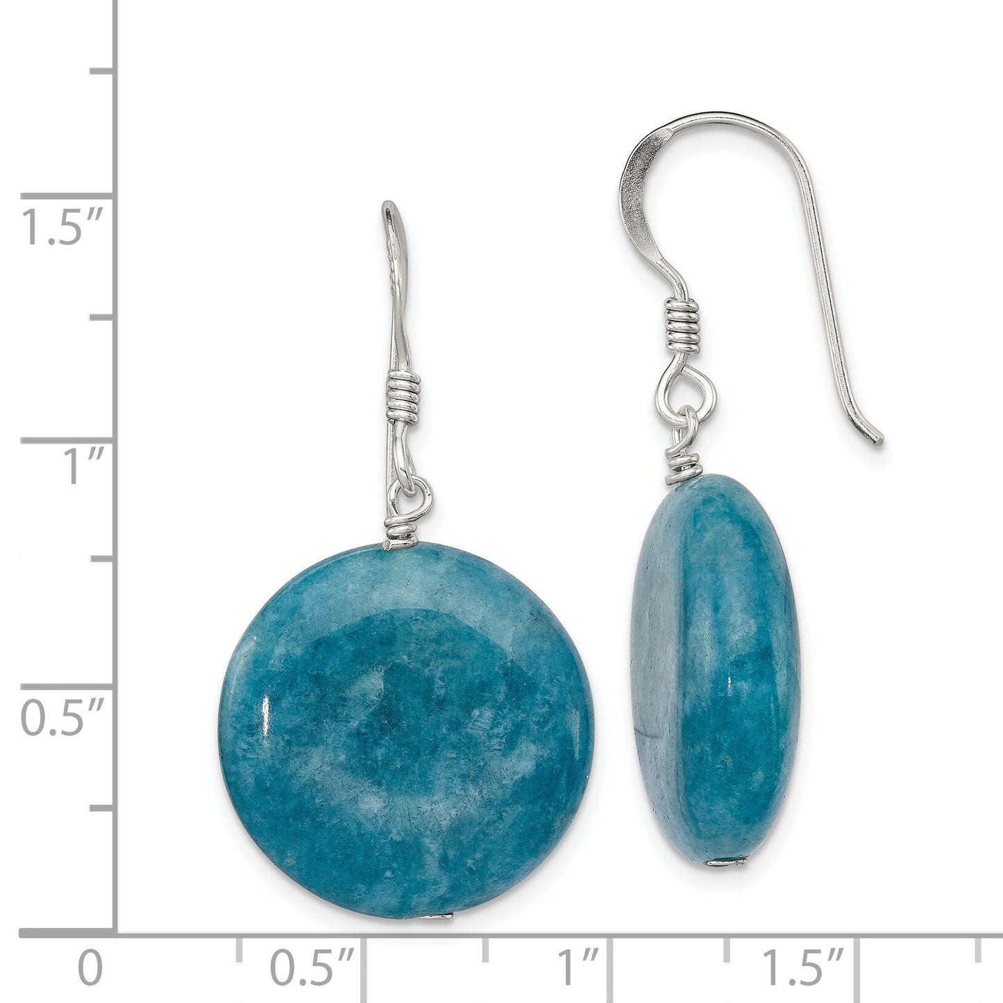 Sterling Silver Blue Agate Dangle Earrings
