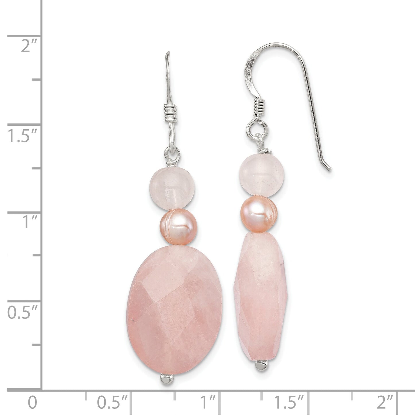 Sterling Silver Rose Quartz Dangle Earrings