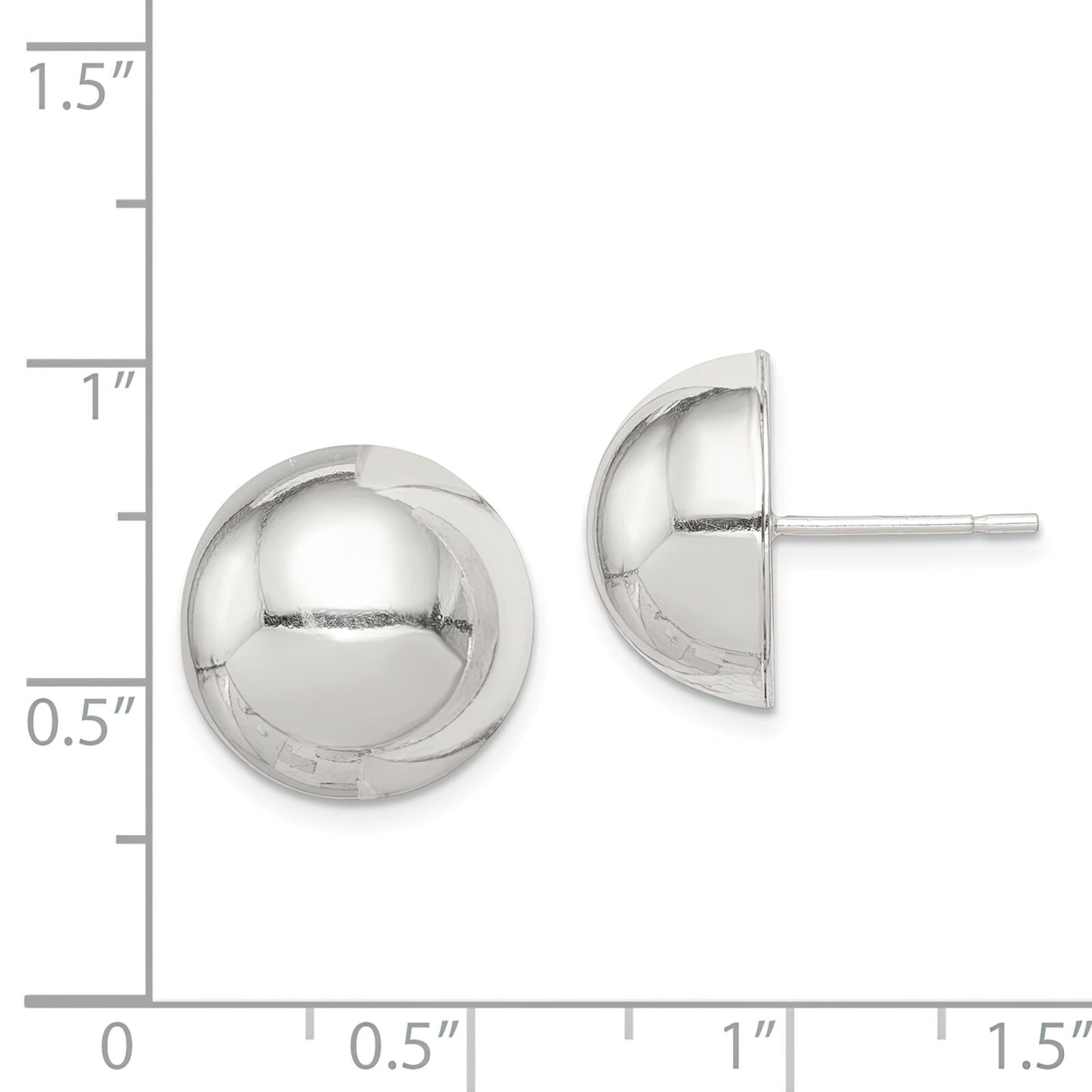 Sterling Silver Button Stud Earrings Ear Jewelry