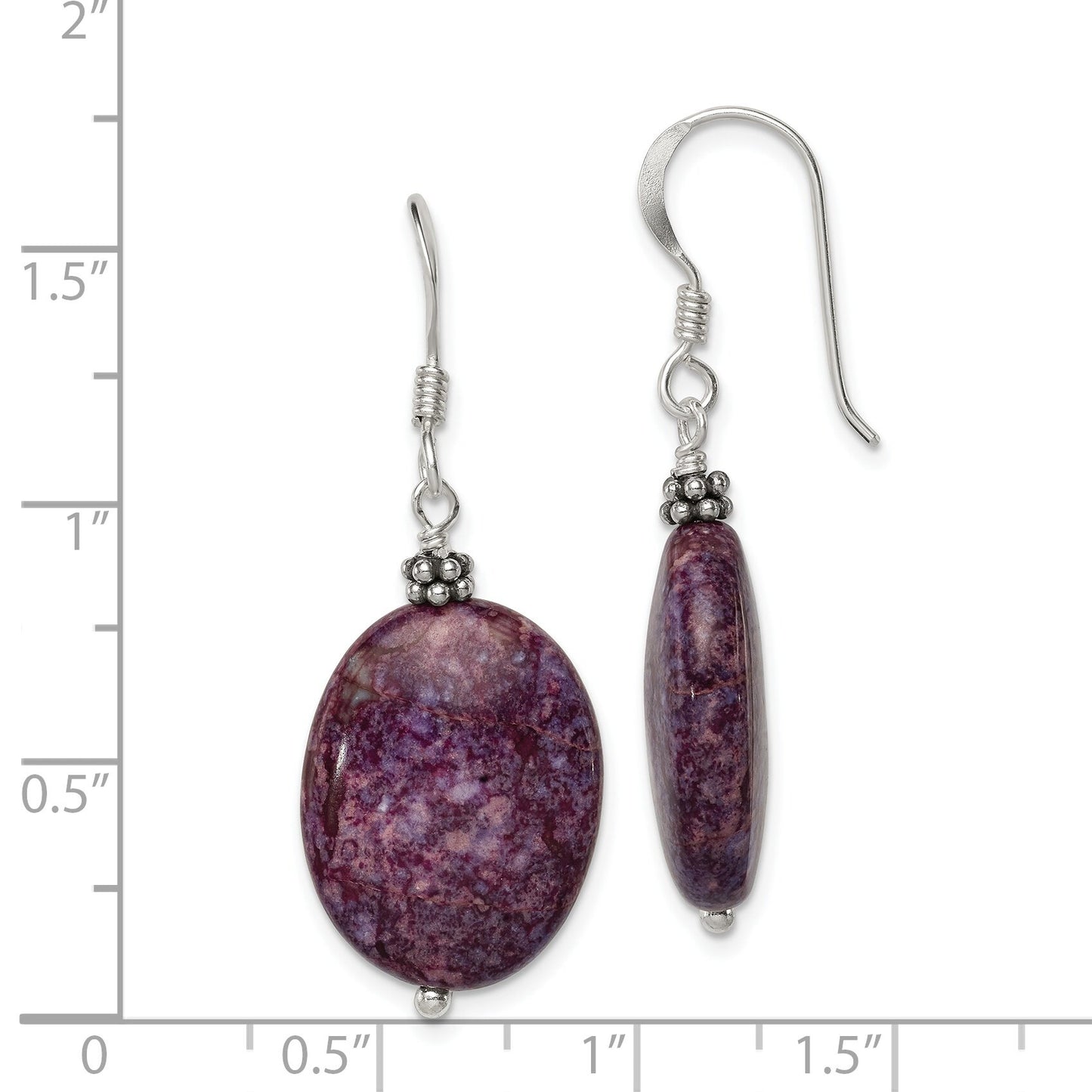 Sterling Silver Charoite Dangle Earrings