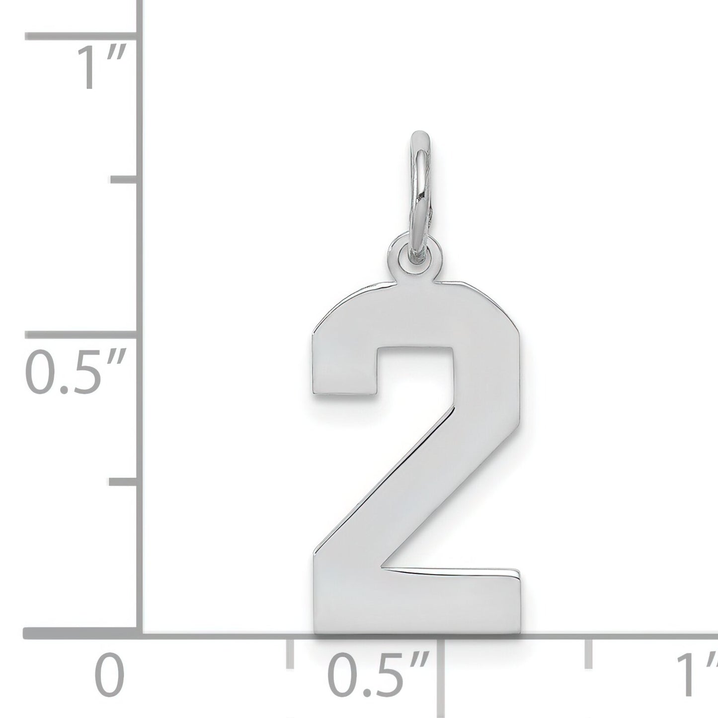 Sterling Silver Medium Polished Number 2 Charm