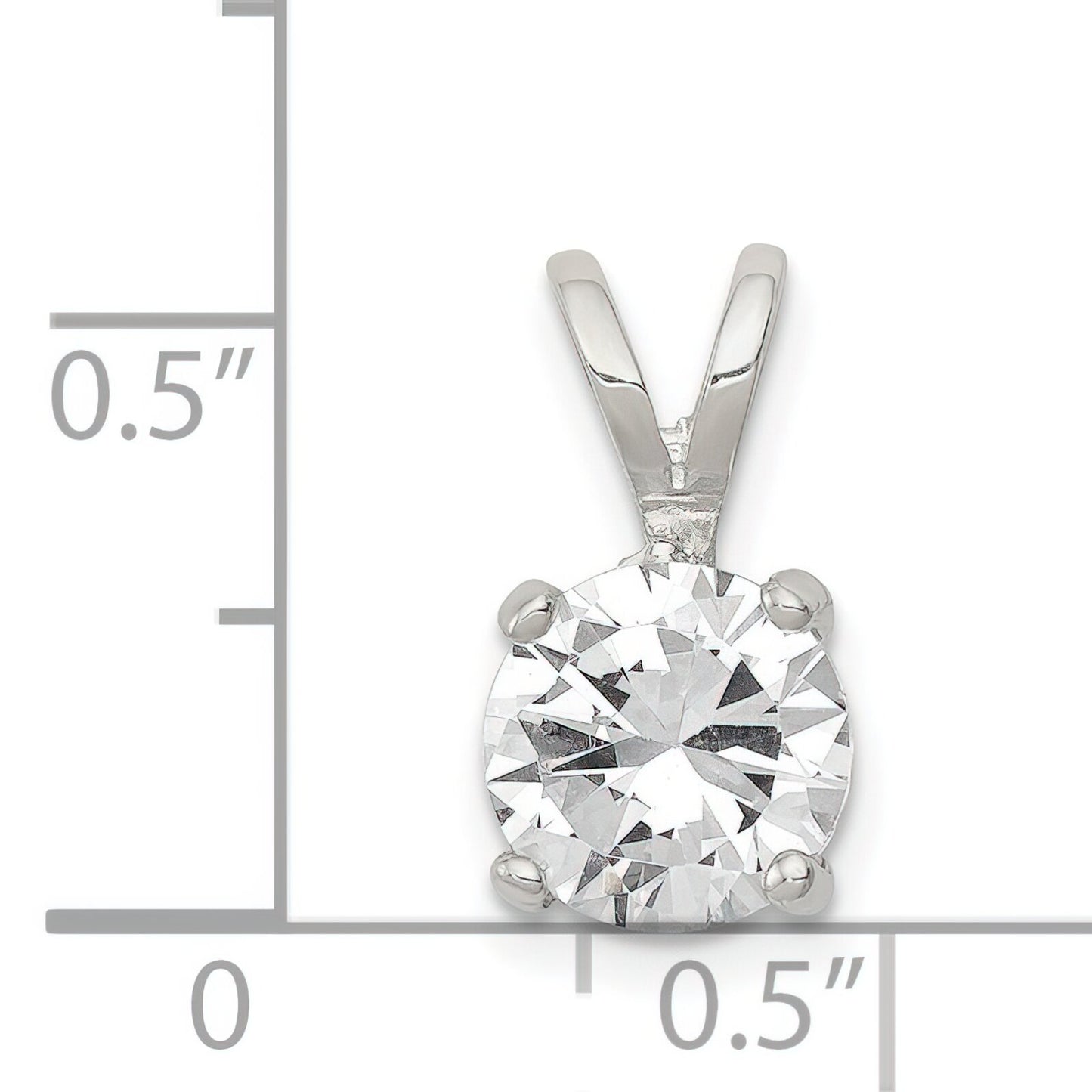 Sterling Silver Round CZ Pendant Charm Jewelry