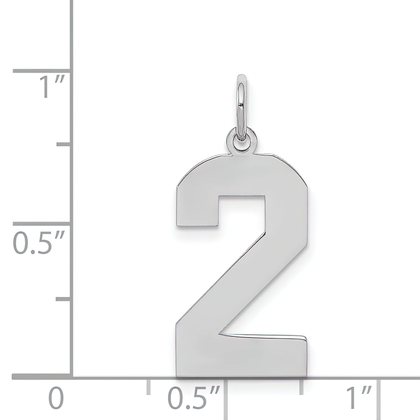 Sterling Silver Large Polished Number 2 Charm