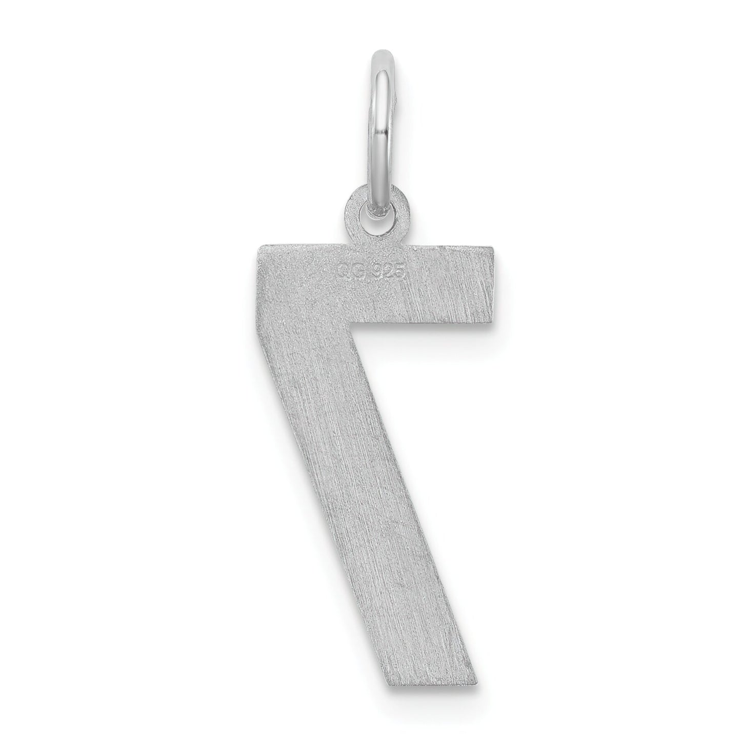 Sterling Silver Medium Satin Number 7 Charm