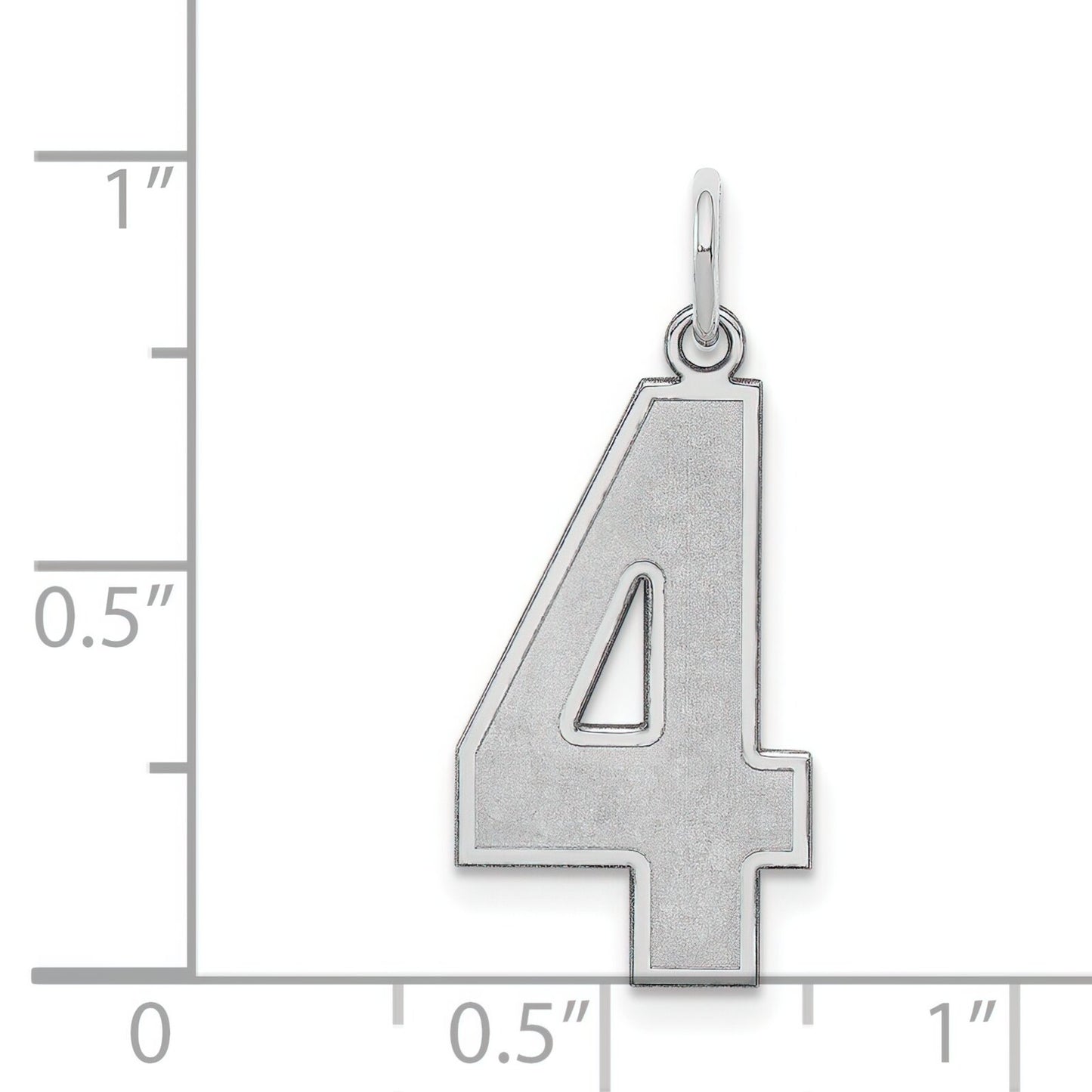 Sterling Silver Large Satin Number 4 Charm