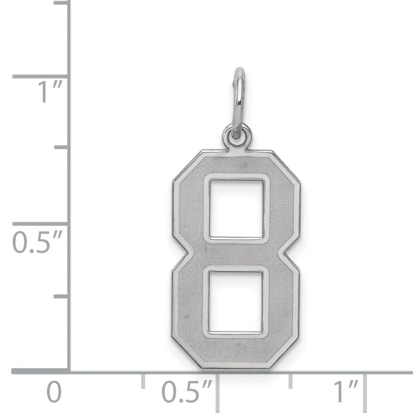 Sterling Silver Large Satin Number 8 Charm