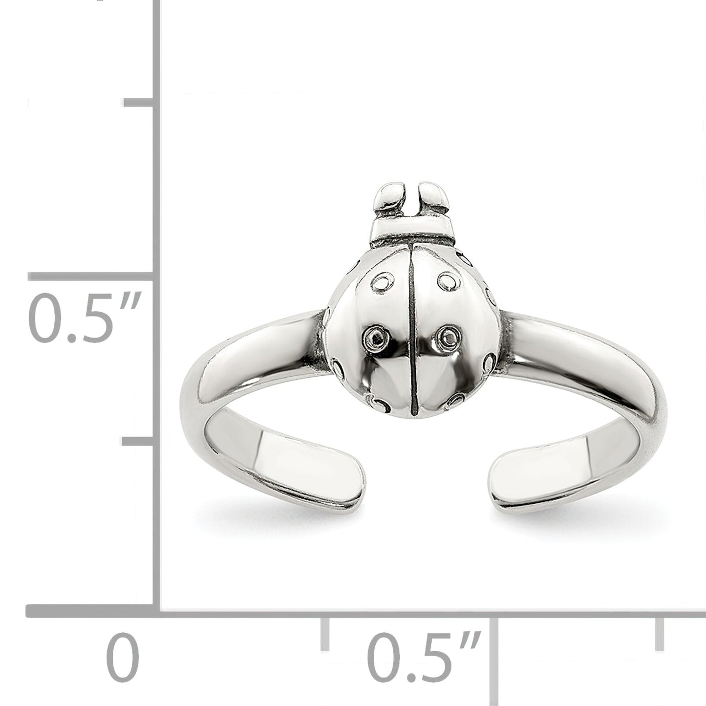 Sterling Silver Ladybug Toe Ring