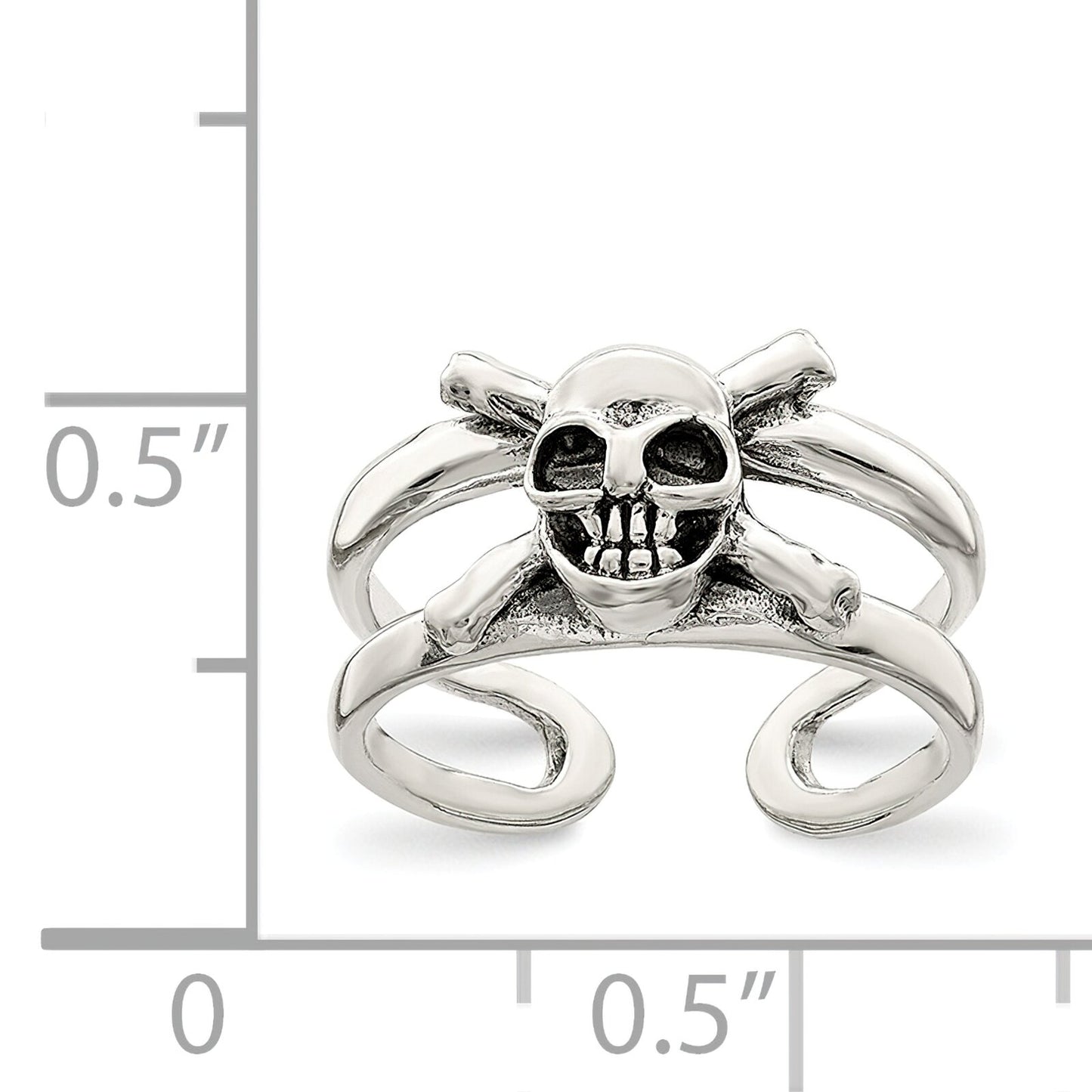Sterling Silver Skull Toe Ring