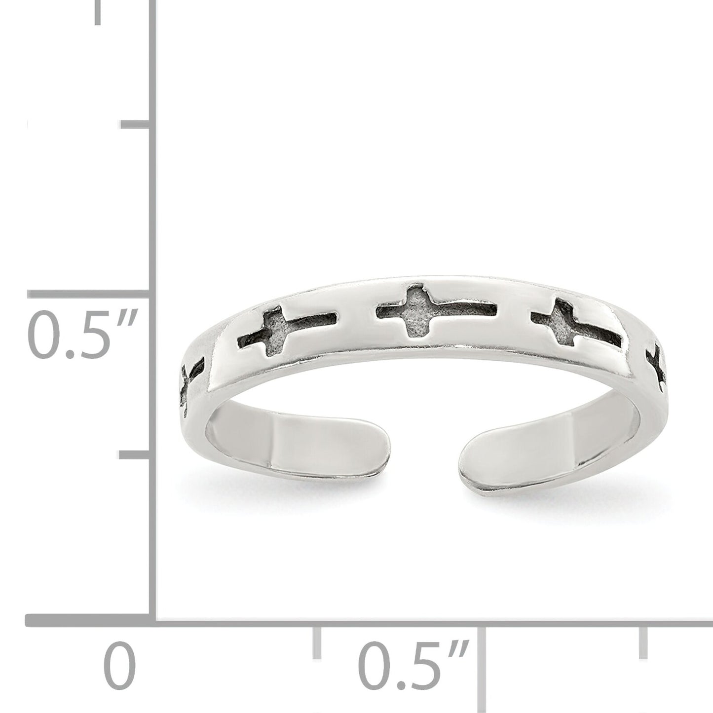 Sterling Silver Cross Toe Ring