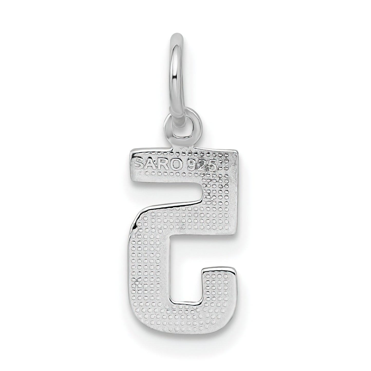 Sterling Silver Small #5 Charm