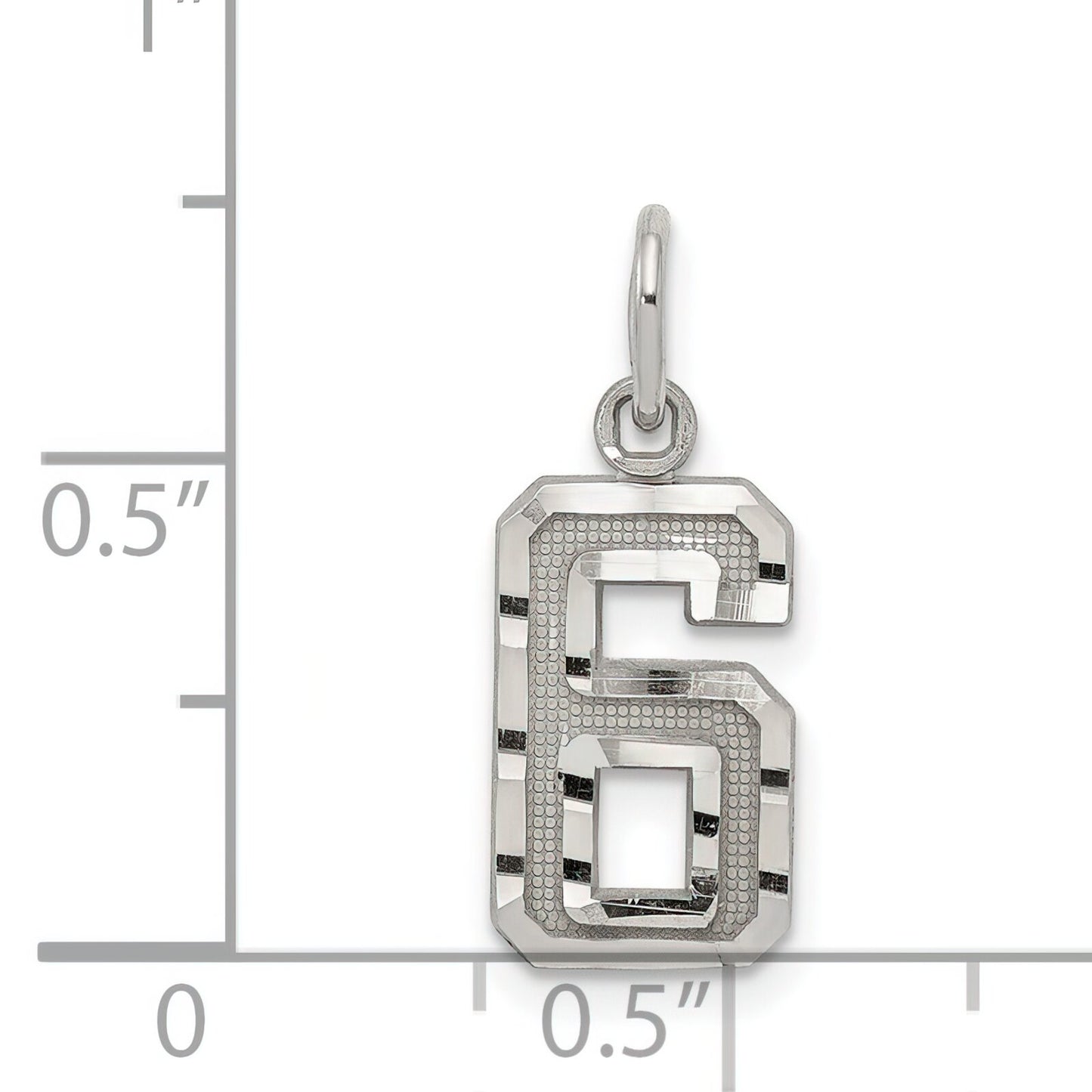 Sterling Silver Small #6 Charm