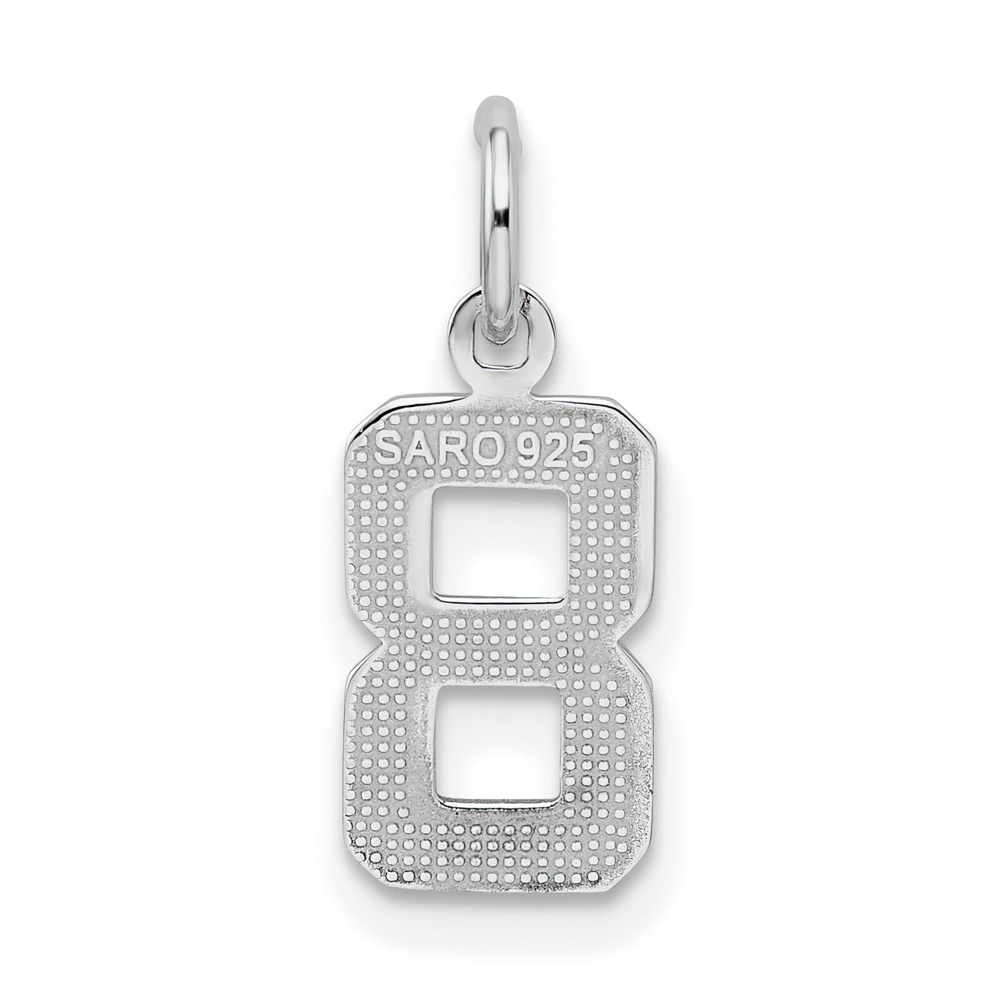 Sterling Silver Small #8 Charm