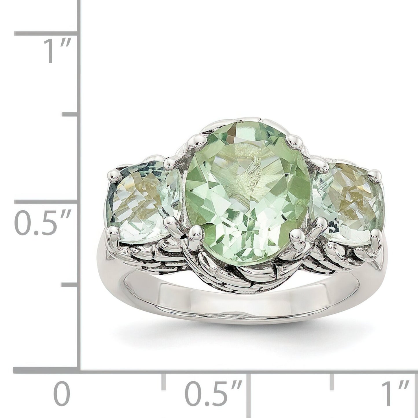 Town & Country Sterling Silver Green Amethyst Ring Size 7