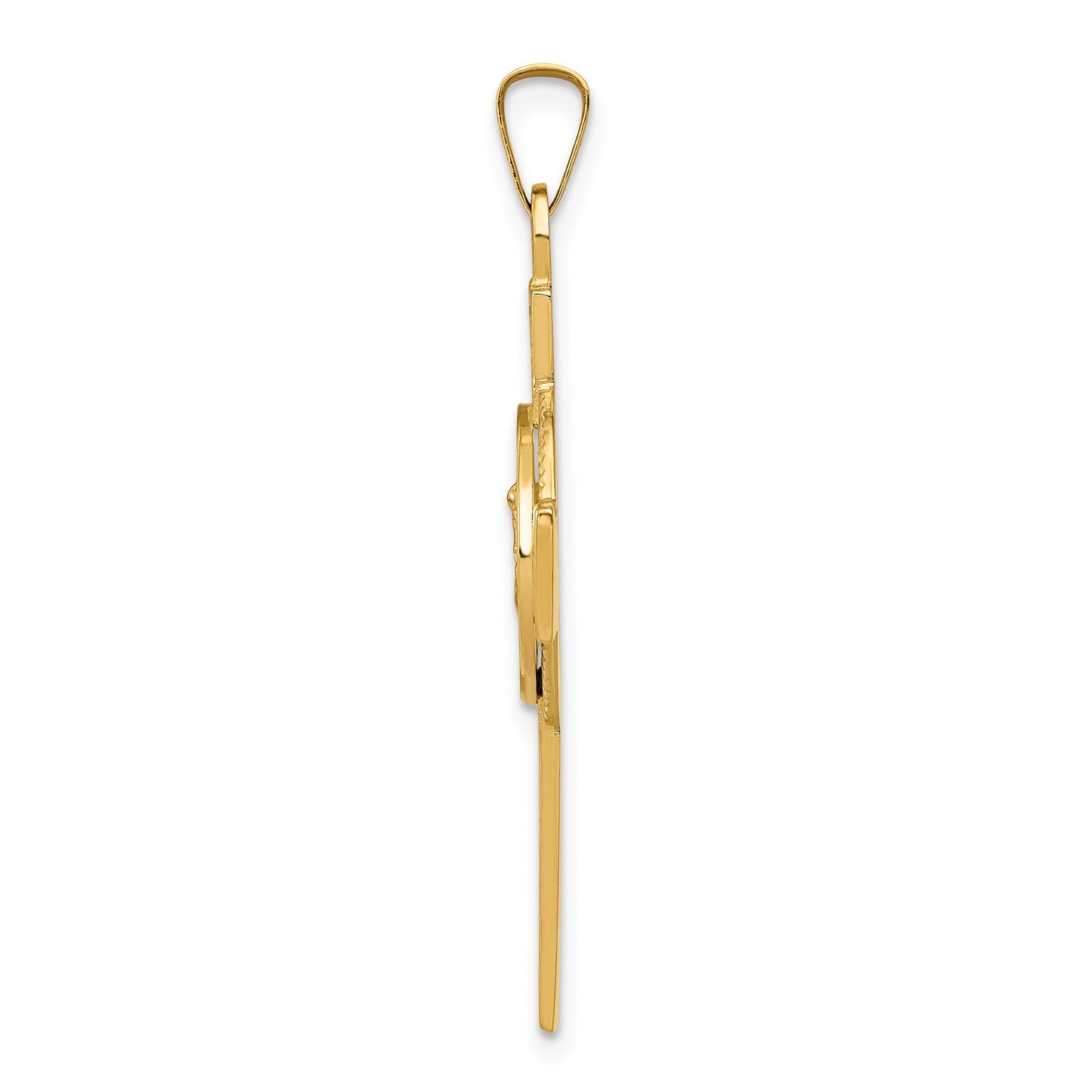 14K Gold Cross St. Michael Medal Pendant