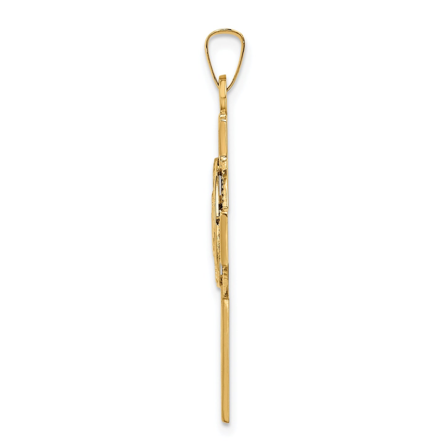 14K Gold Cross Coast Guard Insignia Pendant