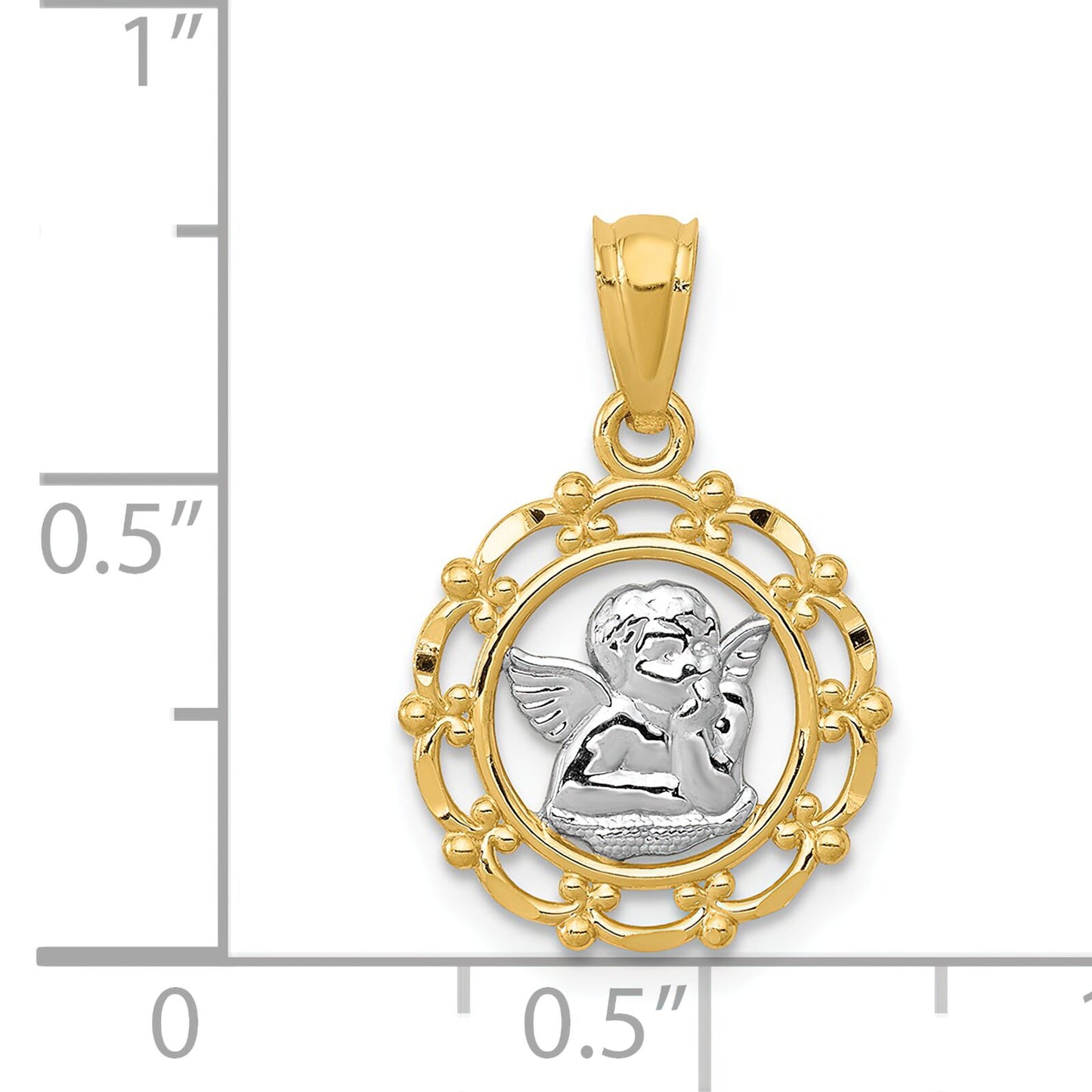 14K Two Tone Gold Cherub Charm