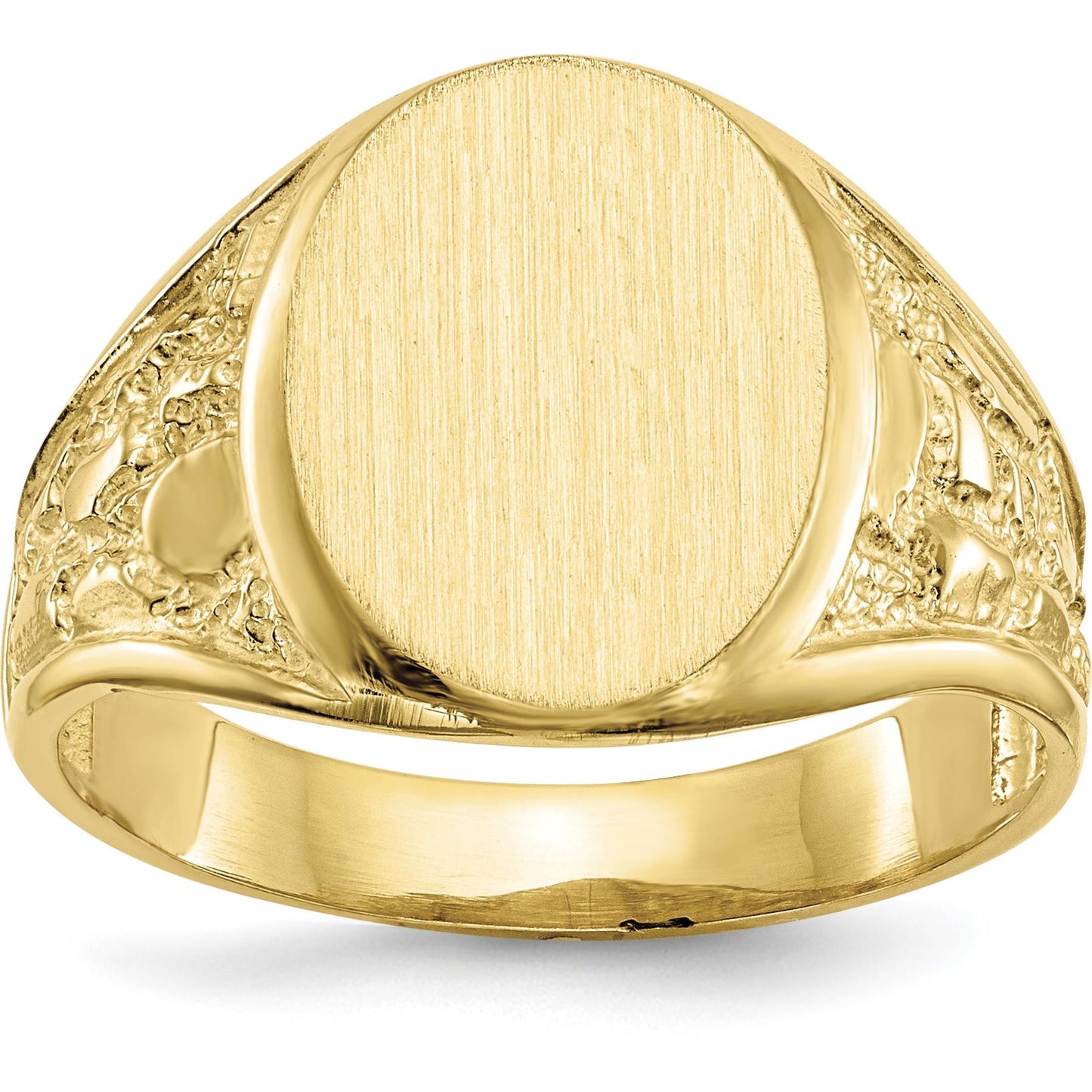 14K Gold Mens Signet Ring Sz 10