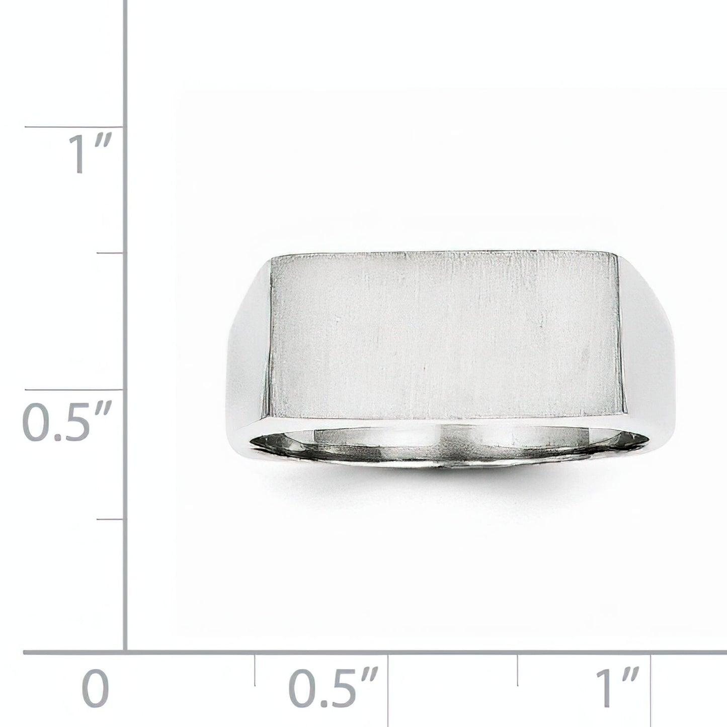 14K White Gold Mens Signet Ring Sz 9