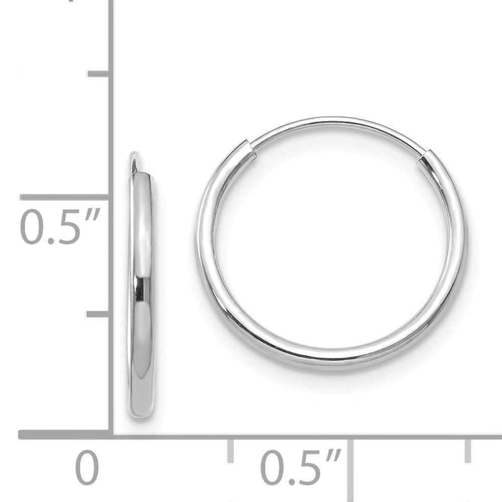 14K White Gold Endless Hoop Earrings