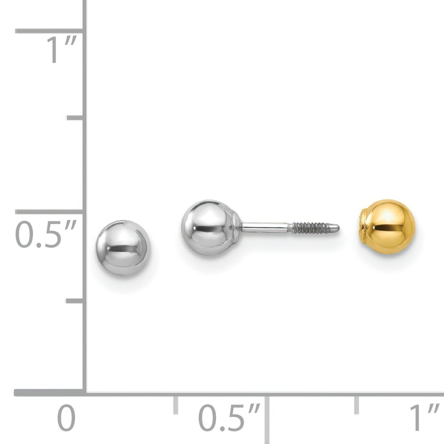 14K Two Tone Gold Reversible Ball Earrings