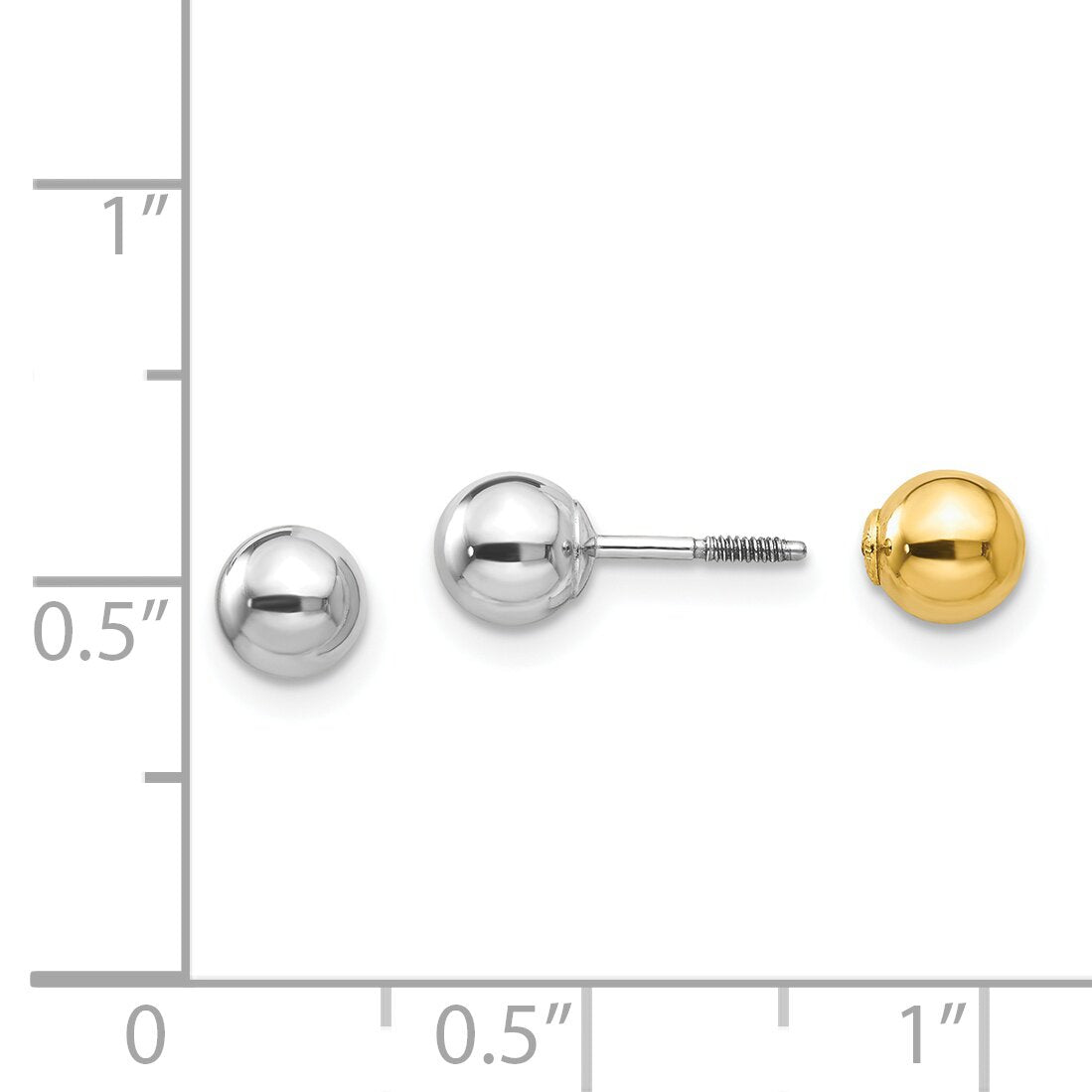 14K Two Tone Gold Reversible Ball Earrings