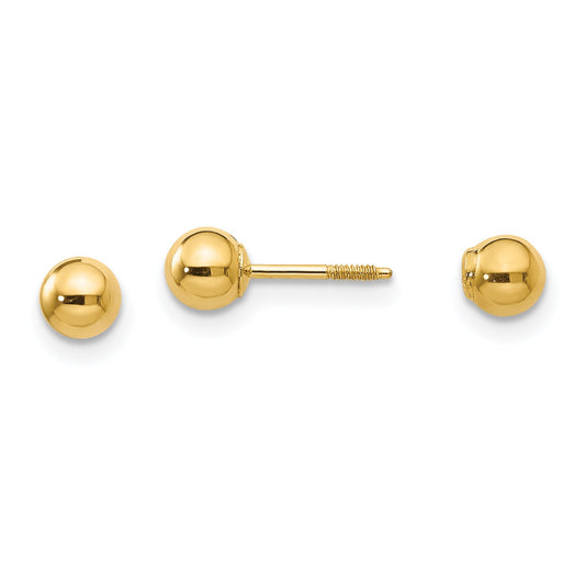 14K Gold Reversible Ball Earrings