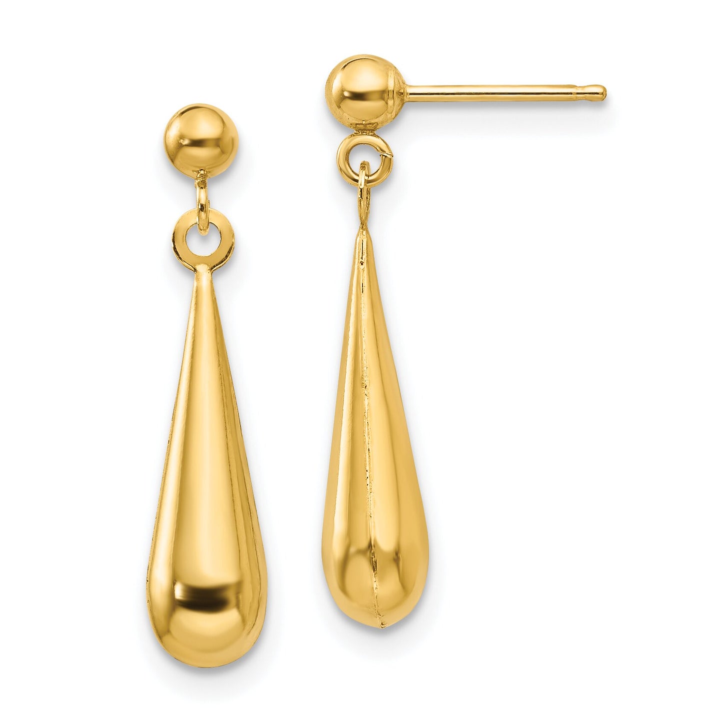 14K Gold Tear Drop Dangle Earrings