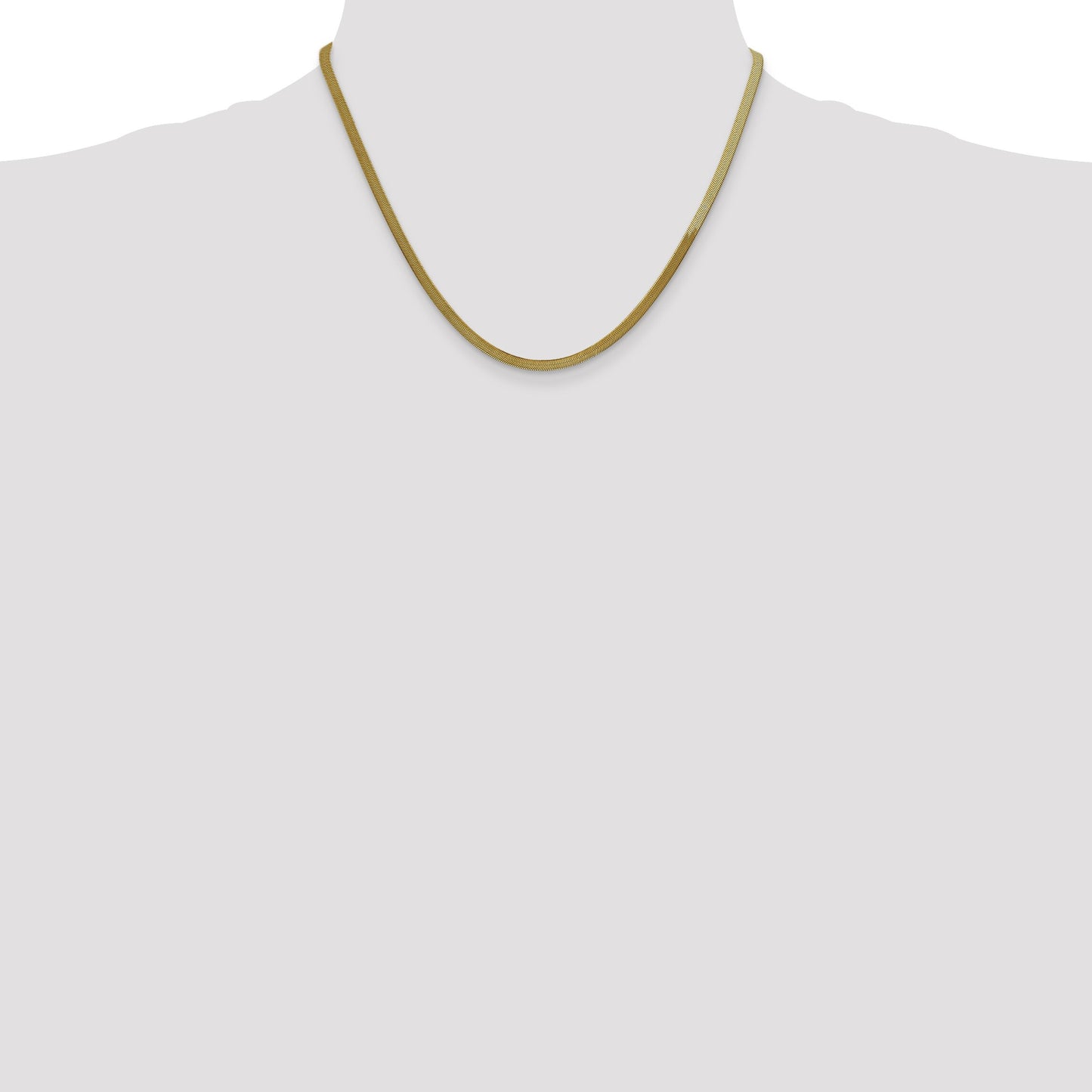 14K Gold 3mm Silky Herringbone Chain
