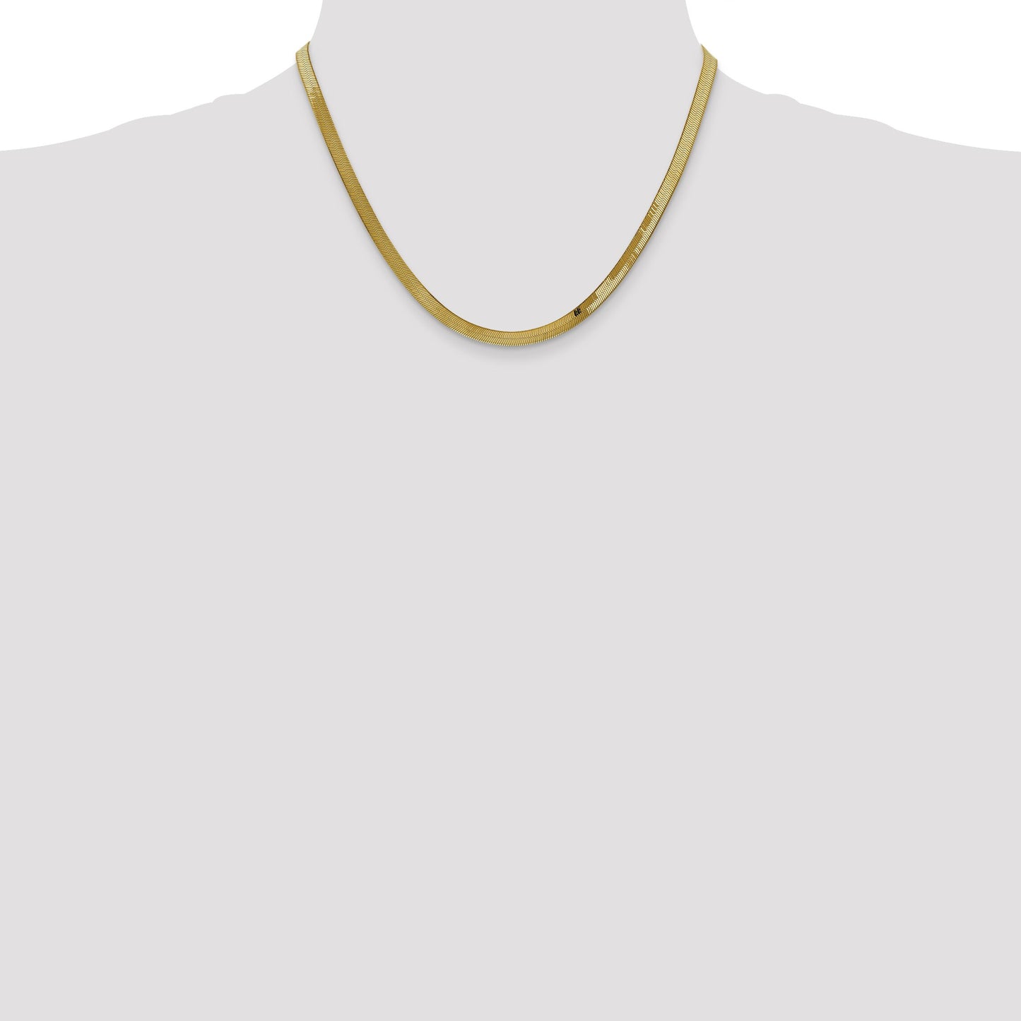 14K Gold 4mm Herringbone Chain