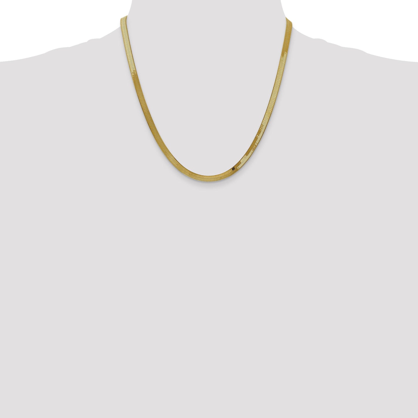 14K Gold 4mm Herringbone Chain