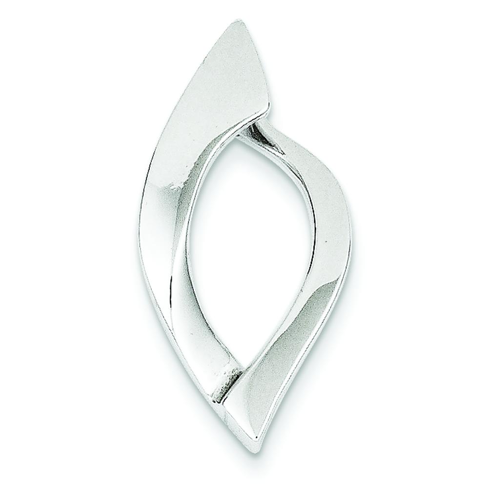 14K White Gold Fancy Omega Slide Pendant