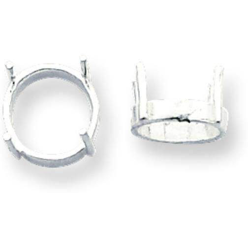 Sterling Silver 4 Prong Round Open Back Setting (3.00 to 10.00mm) 12Pcs