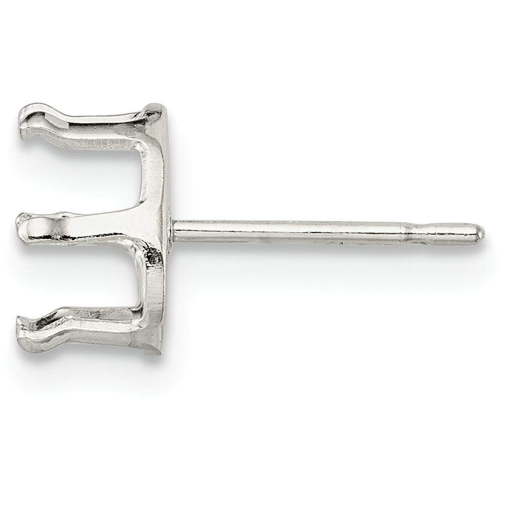 Sterling Silver 6 Prong Oval Snap In Earrings 10x8mm Pack of 4 Backs not Included