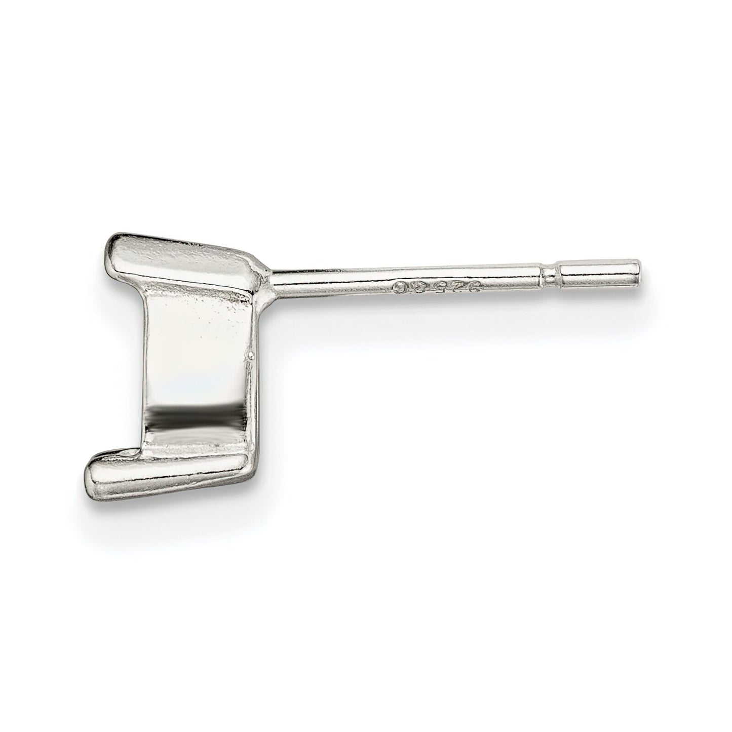 Sterling Silver 3 Prong Pear V-End Post Earrings (5.00mm to 9.00mm)