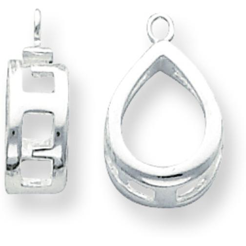 Sterling Silver Pear Earring Bezel Dangle (5.00mm to 10.00mm)