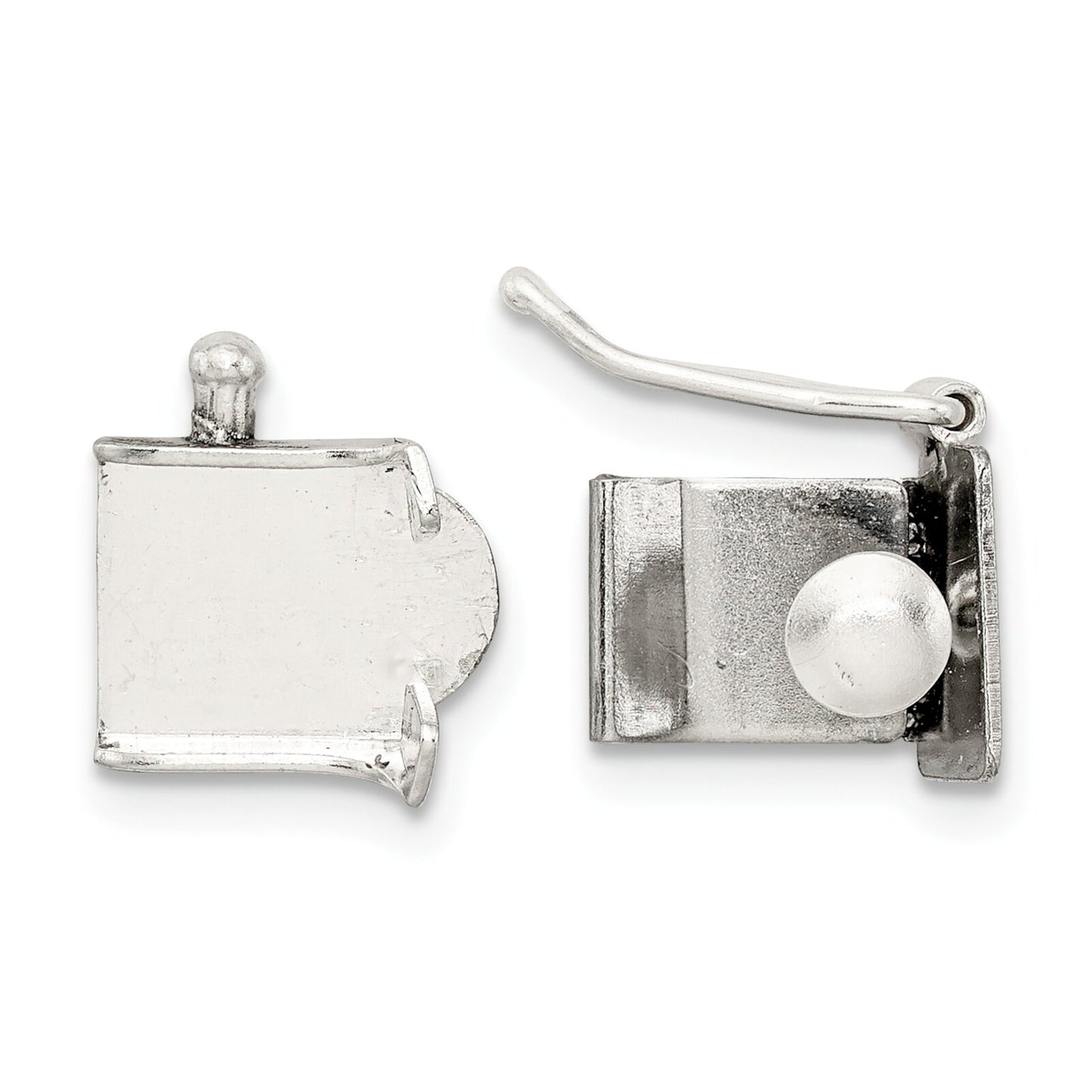 Sterling Silver Push Button Box Clasp (7.10mm to 13.00mm)
