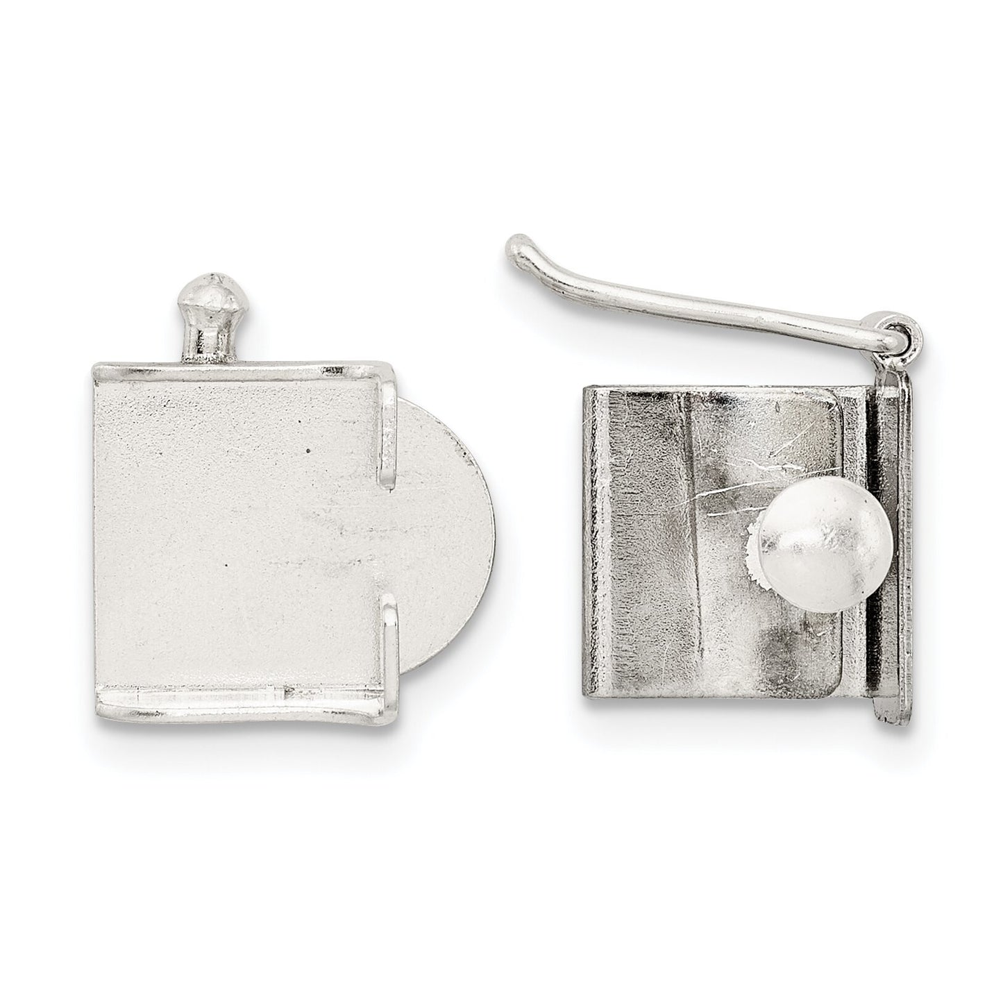 Sterling Silver Push Button Box Clasp (7.10mm to 13.00mm)