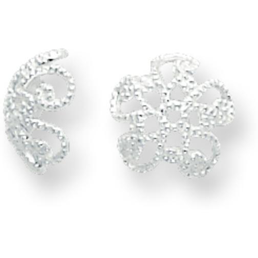 Sterling Silver Bead Caps 4Pcs