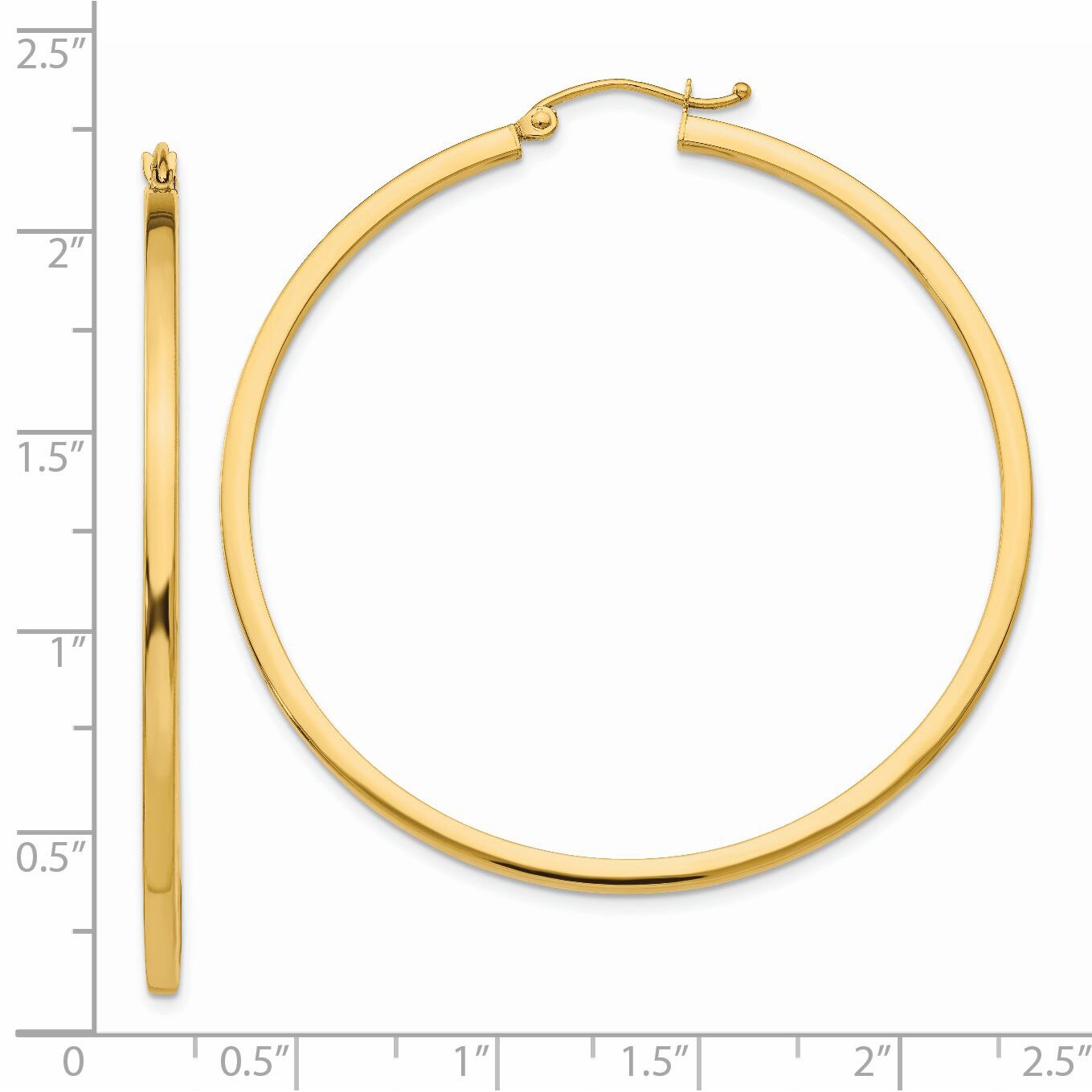 14K Gold Square Hoop Earrings