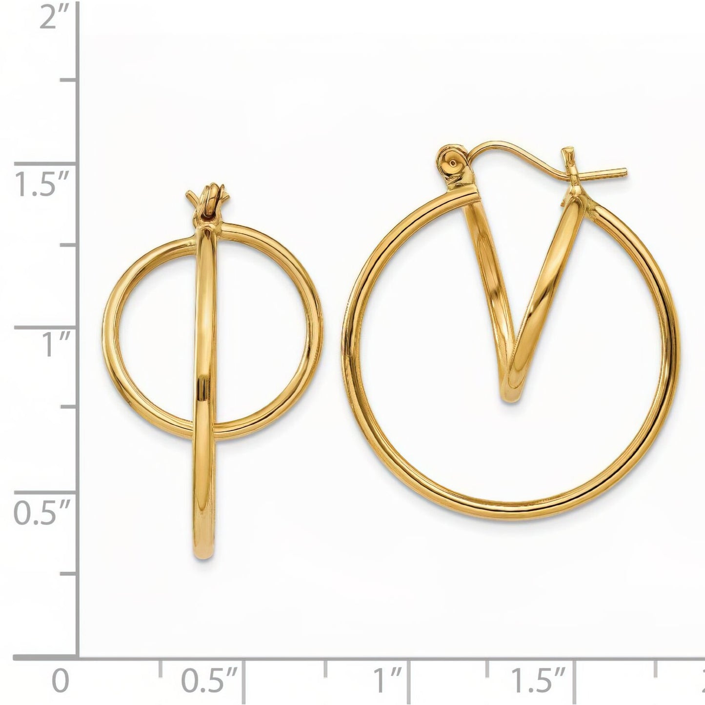 14K Gold Fashion Circle Hoop Earrings